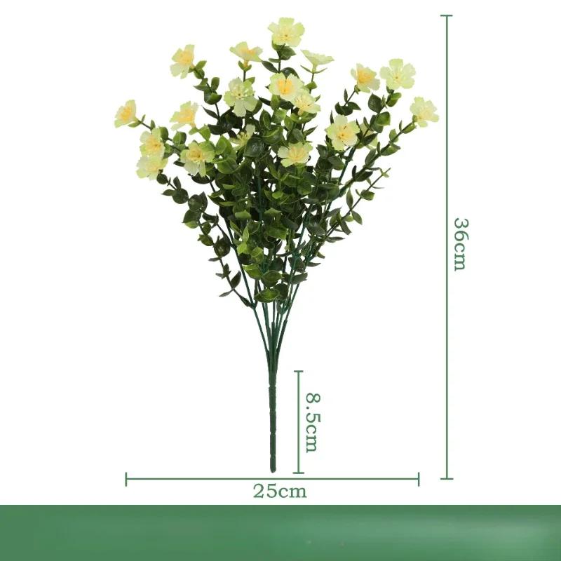3pcs Simulation Flower Plastic Eucalyptus Leaf Bouquet Restaurant Decoration Artificial Eucalyptus Green Plant Silk Fake Flowers