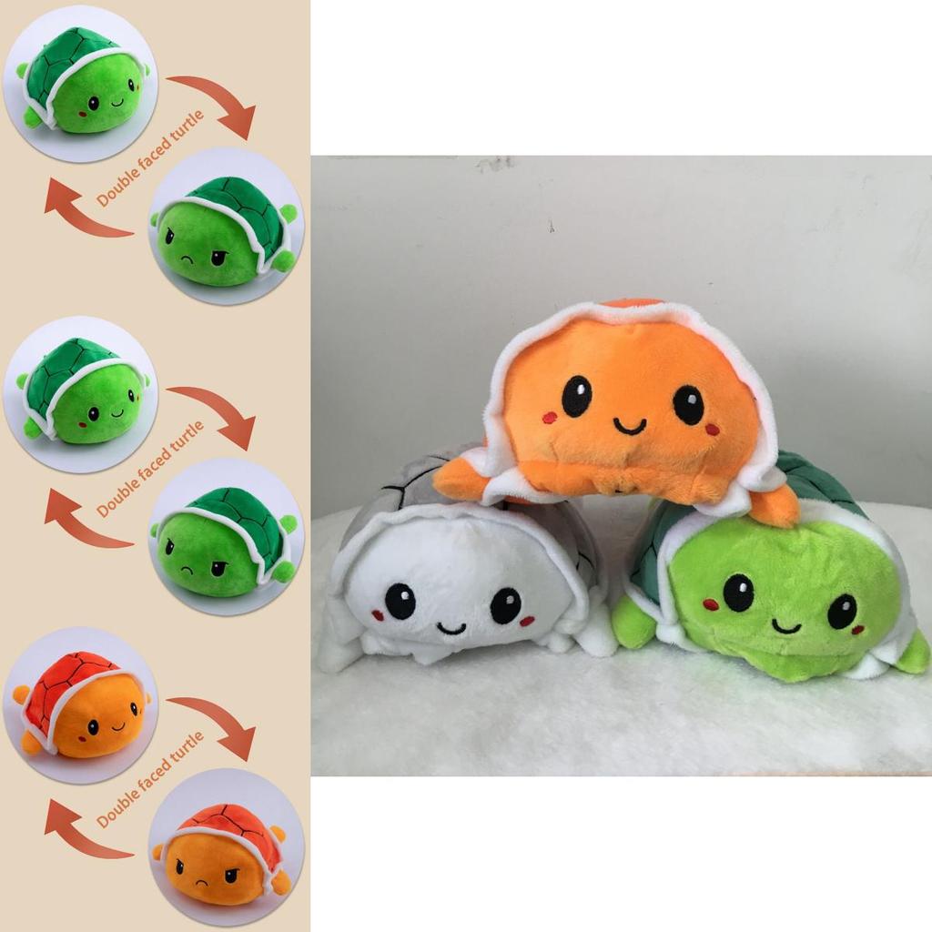 Adorabile Peluche Tartaruga Flip con Design Reversibile Double-sided per Bambini