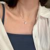 S925 Sterling Silver Moon & Star Pearl Necklace - Niche Design Clavicle Chain Jewelry Gift for Girlfriend