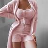 In Stock! New Women's Autumn/Winter Plush Three-Piece Loungewear Set