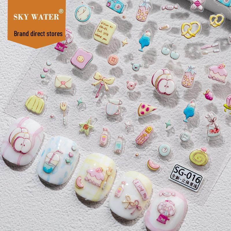 

Cute Strawberry Pizza Jelly Nail Art Stickers - DIY Heart Design