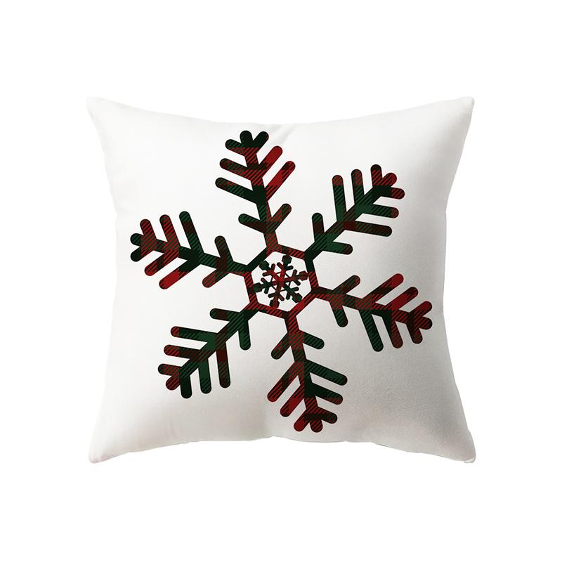 Christmas Theme Elk Print Pattern Cushion Cover Home Living Room Sofa Decoration Square Polyester Pillow Pillow Cover