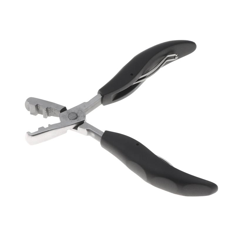 1 Pcs Black Handle Plier With Flat Grooves 3Mm And 5Mm Grooves Pre-Bonded Hair Extension Clamp