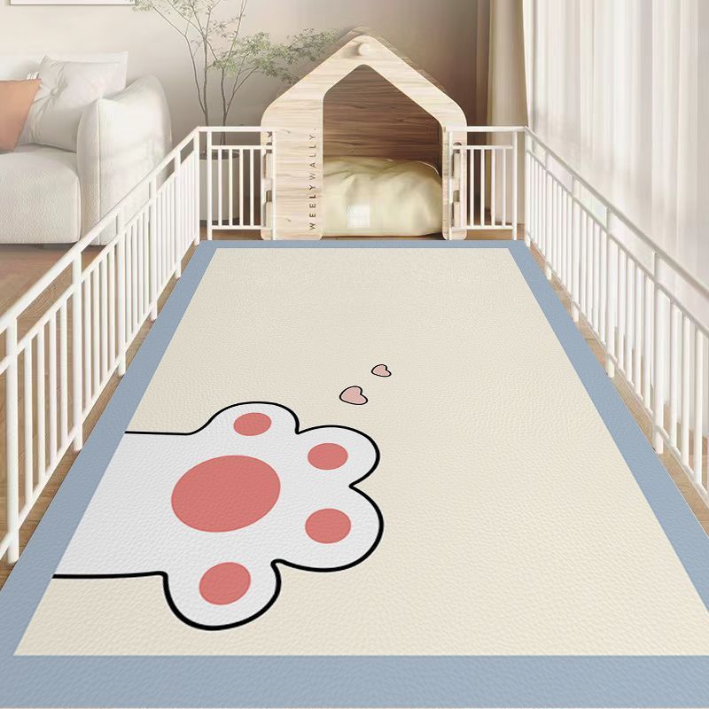 Cartoon-Buchstaben-Knochen-Haustier-Spielgehege-Matte Wasserdicht Rutschfest Fleckenresistent Leicht zu reinigen Große Matte für Hund Katze Indoor-Spielgehege