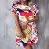 Summer new women's clothing casual temperament commuter short-sleeved printed fashion dress