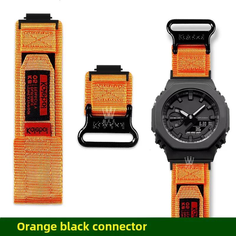 GA2100 Design s poutkem Plátěný řemínek Pro Casio G-SHOCK 5611 GA-2100 GA-2110 GA-B2100 Pánský Venkovní sport Nylonový řemínek na hodinky příslušenství