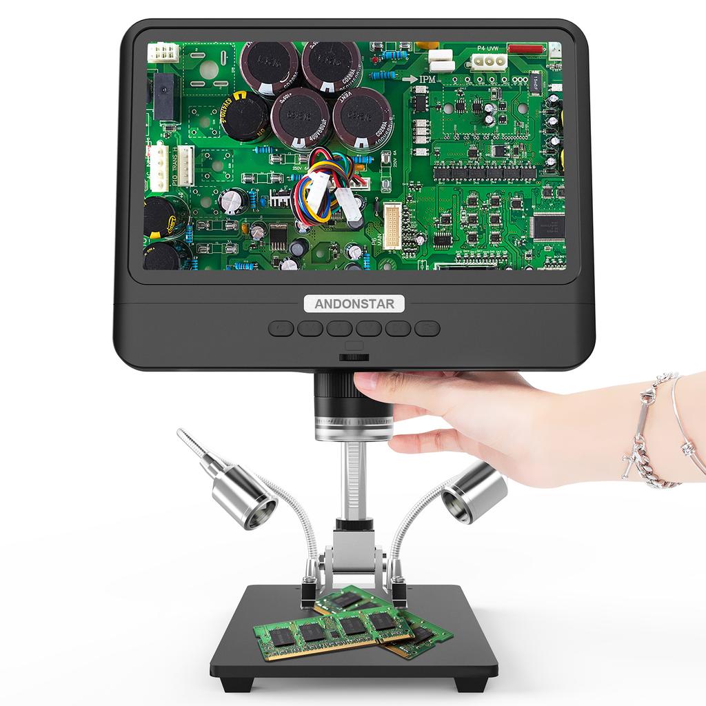 Digital Microscope 8.5 Inch LCD Display Screen 5X To 1200X Microscope 1280x800 Adjustable 1080P Scope Soldering Tool