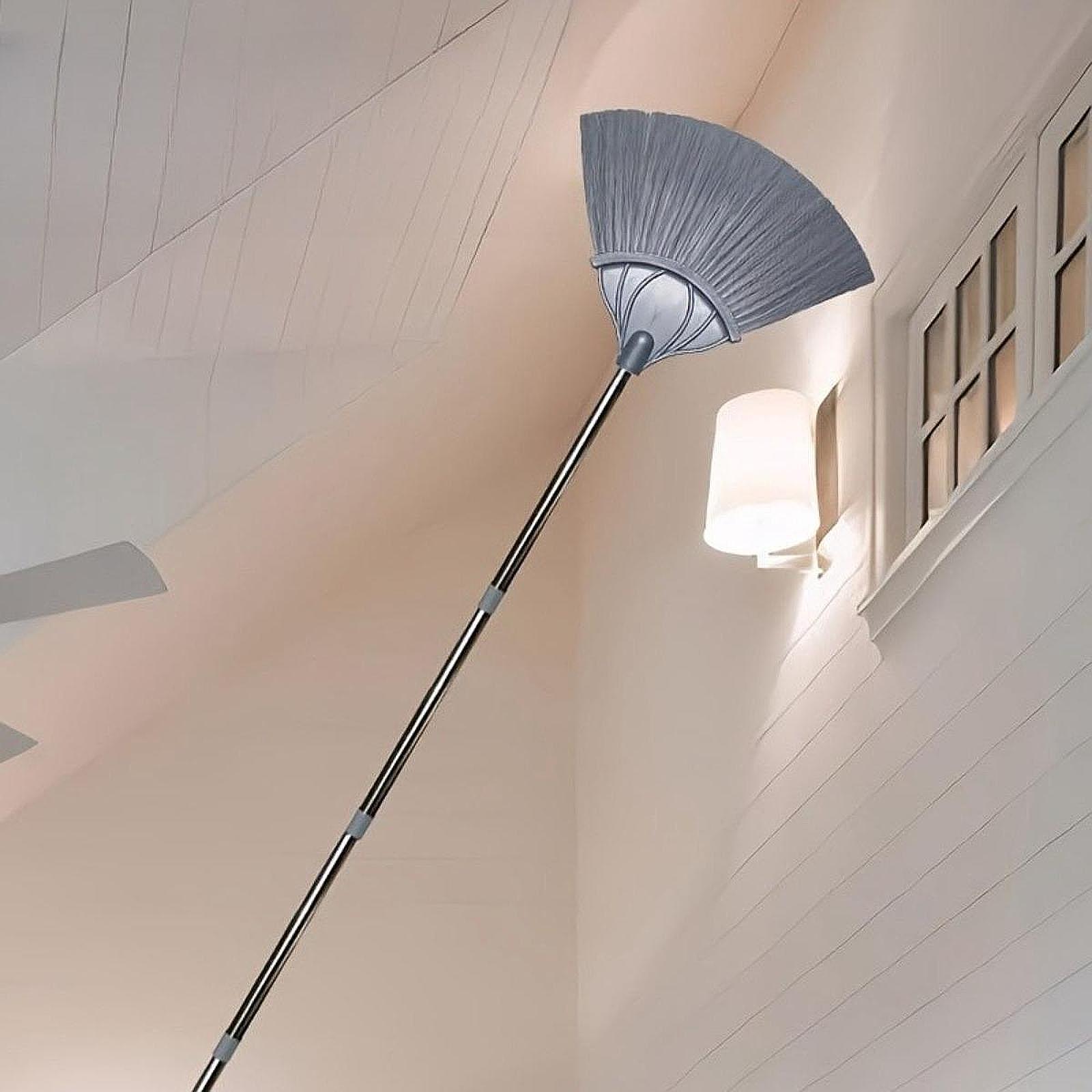 Cobweb Duster with Extension Pole, High Reach Duster, Stainless Steel Pole Scalable Cleaner Tool