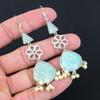 Anniversary Gift For Her Natural Amazonite Drop/Dangle Earrings 925 Silver