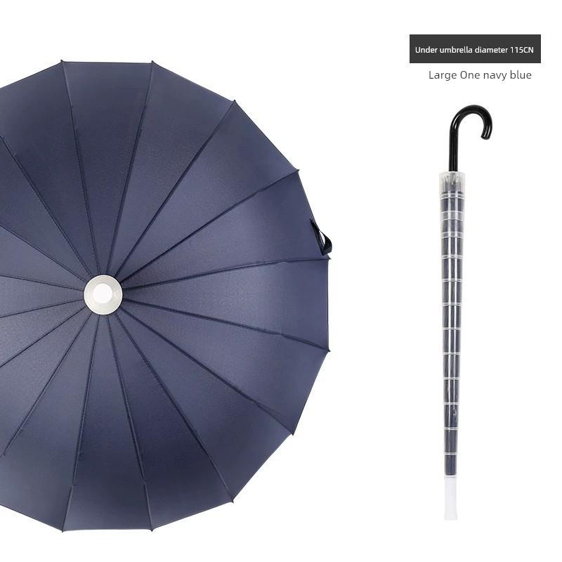 24-Rib Waterproof Umbrella with Curved Handle, Straight Pole, Impact-Resistant Fabric, Safety Umbrella, Automatic Promotional Umbrella, Rainbow