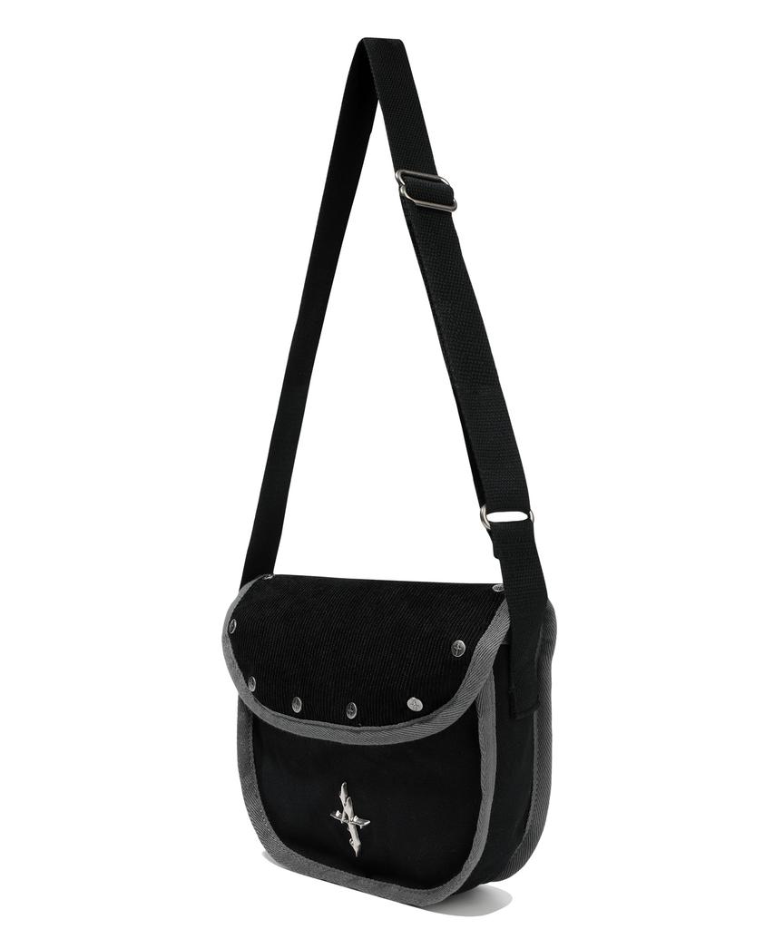 Not4Nerd 4 Symbol Stud Corduroy Mini Cross Bag - Black