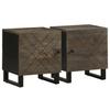 Vidaxl Nightstands, Black, 2 Pcs, 40X33X46 Cm, Solid Mango Wood