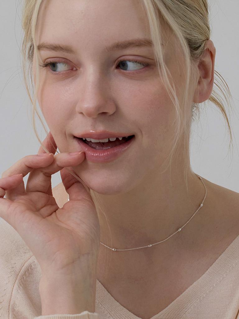 Lucore Silver 925 Tiny Dot Silver Necklace