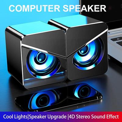 Premium Alice-Lautsprecher für Computer – Doppellautsprecher mit USB-Stromversorgung und LED-Licht, perfekt für Gaming und Musik