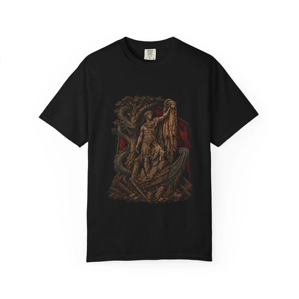 Jason Golden Fleece Greek Mythology T-Shirt Black Front Print