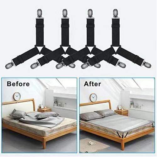 4pcs Triangle Bed Sheet Holder Adjustable Elastic Mattress Cover Corner Holder Clip Bed Gripper Suspender Fasteners Fixing Strap