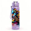 1PC Graffiti Bicycle Colorful Street Art Print 750ml Color Plastic Sports Water Bottle Leakproof Flip Straw Lid Suitable for Sports Office Home Use