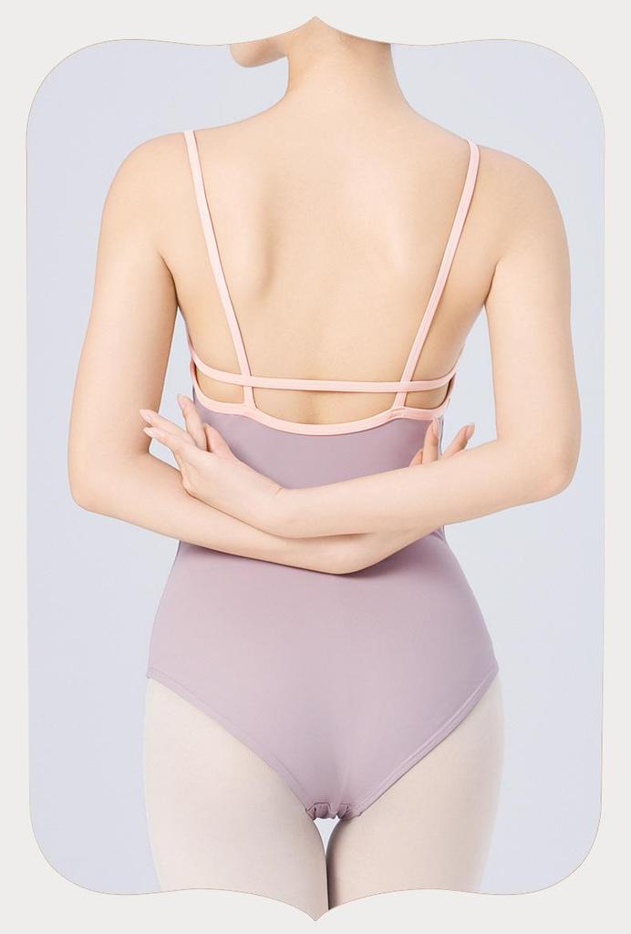 Adult Ballet Dancewear: Color Block Cross Strap Practice & Exam Leotard