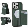 Case for iPhone 16 Pro - Leather/PU, Green, With Stand