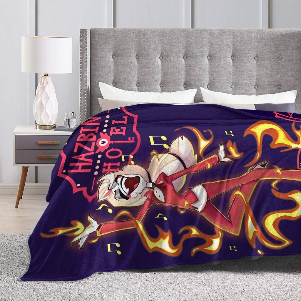 Hazbins Hotels Anime  Blanket Velvet All Season  Multi-function Ultra-Soft Throw Blanket for Bed Bedroom Bedspreads