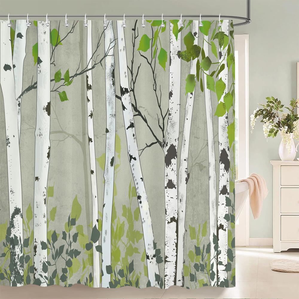 Colorful Beautiful Flowers Bath Curtain Waterproof Fabric Shower Curtains Floral Rose Printing Bathroom Screen Decor with Hooks