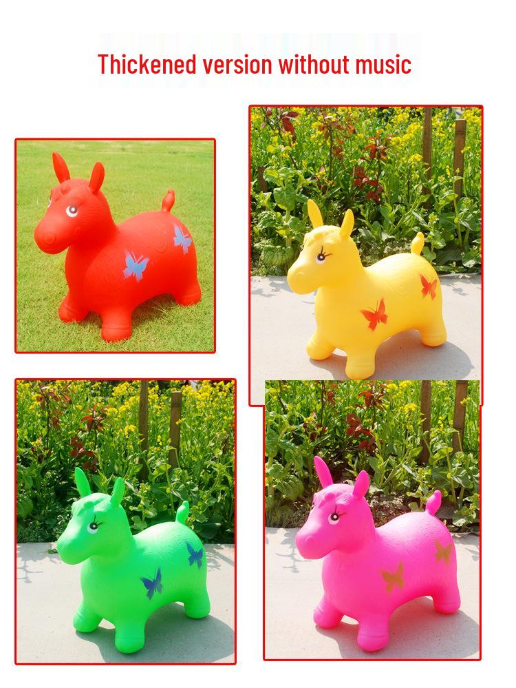 Lucky Bouncing Deer PVC Inflatable Toy Horse for Kids - Thickened and Explosion-Proof
