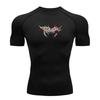 Men's Compression Athletic T-Shirt, Quick Dry Breathable Stretch Sport Top with Sharp Blood Drip Death Metal Style Print for Gym Workout Running Train
