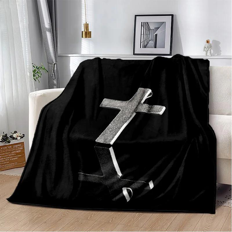 Holy Bible Cross Jesus Pray Soft Plush Blanket,Flannel Blanket Throw Blanket for Living Room Bedroom Bed Sofa Picnic Cover Kids