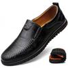Genuine Leather Men Casual Shoes Luxury Brand 2025 Slip on Formal Loafers Men Moccasins Italian Black Male Driving Shoes JKPUDUN
