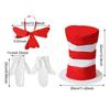 Red White Striped Hat Polyester Bright Stovepipe Tall Hat Bowtie Gloves Costume Lightweight Themed Party Headpiece For Kids