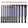 1/4 Inch Hex Shank Ball End Hex Bit with Double-ended Socket Hexagonal Screwdriver Bit