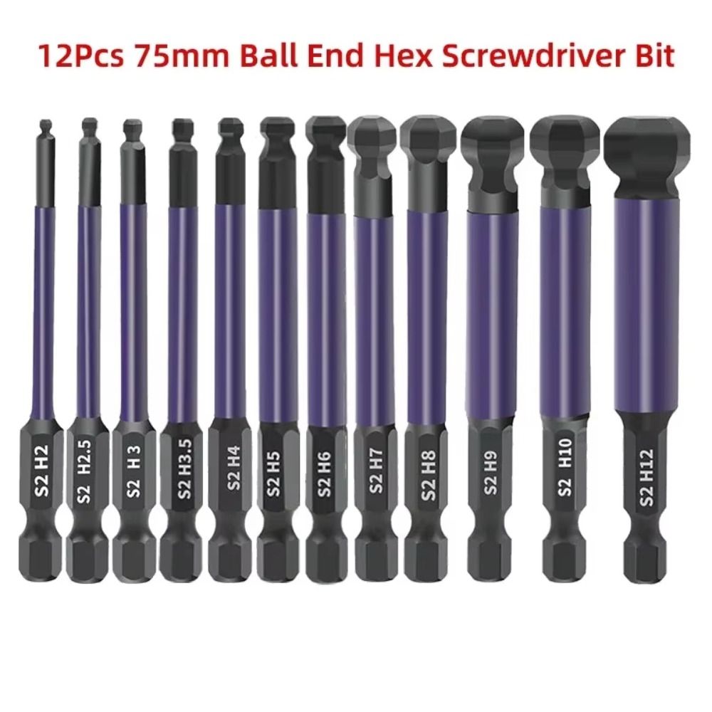 1/4 Inch Hex Shank Ball End Hex Bit with Double-ended Socket Hexagonal Screwdriver Bit