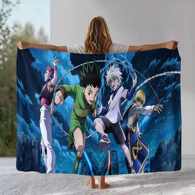 Anime HXH Hunter X Hunter Killua Zoldyck Cartoon Flannel Blanket,Ultra Soft Plush Throw for Home Bedroom Bed Sofa Cover Office