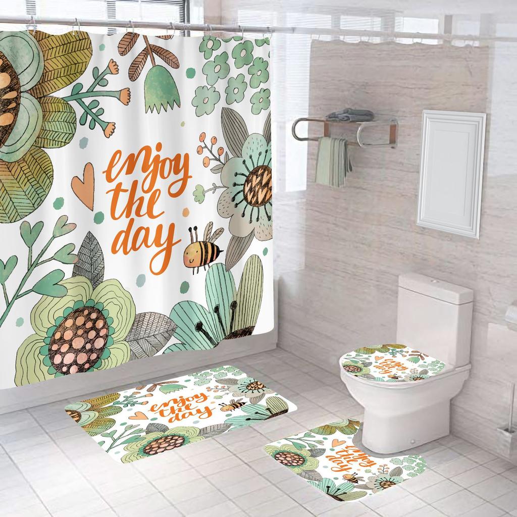 Bathroom Shower Shower Curtain Set No Punch Bathroom Window Curtain Door Curtain Partition Curtains