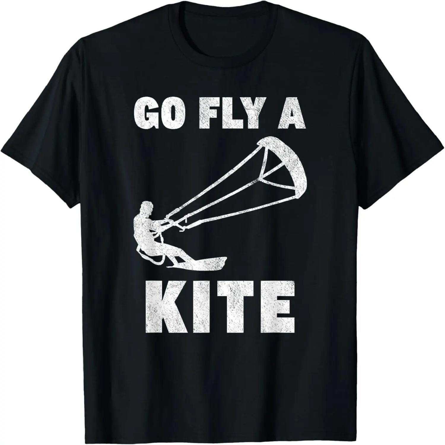 Go Fly A Kite Cool Kiteboarding Kitesurfing T-Shirt XXXXXL чёрный