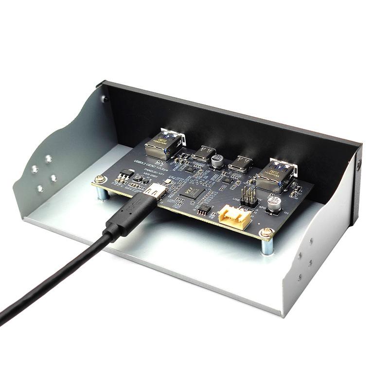 USB 3.2 Typ-C Panel für optisches Laufwerksschacht, 10 Gbit/s, 3,5/5,25 Zoll HUB, 19-PIN auf C-Port Wendeanschluss