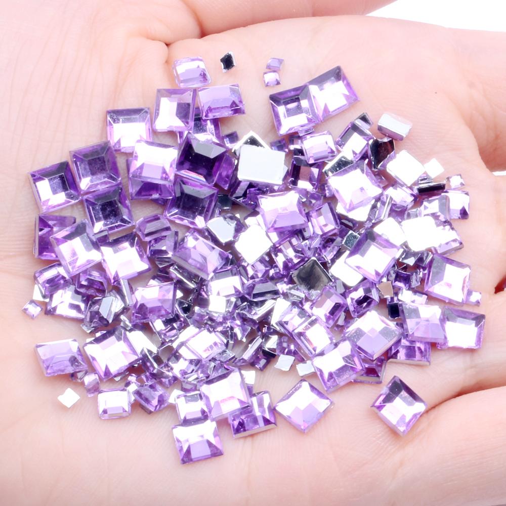 Hot Sale 4mm Acrylic Loose 10000pcs FlatBack Square Gems for Crafts Scrapbooking DIY Bags Clothes Nail Art Decoration