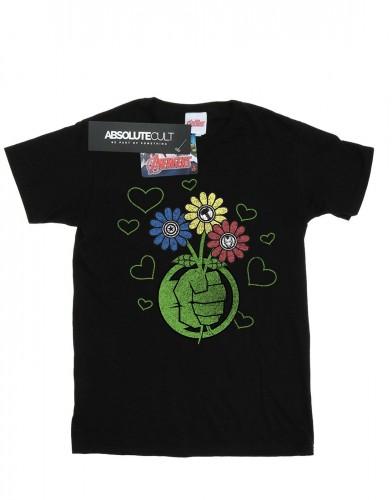 Marvel Womens/Ladies Hulk Flower Fist Cotton Boyfriend T-Shirt