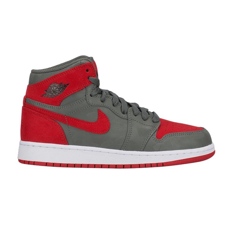 

Детские кроссовки Air Jordan 1 Retro Hi Prem BG Bred Camo River-Rock Black 822858-032