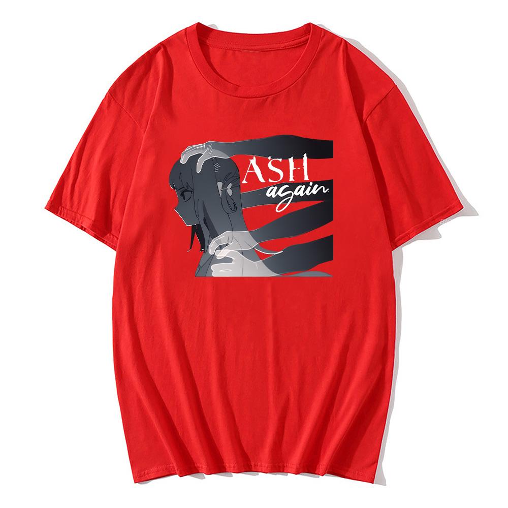 

Gawr Gura & Casey Edwards Ash Again 2025 Tshir Anime Print Fashion Harajuku Aesthetic Tee Summer Unisex Cotton High Quality Top XXL красный