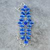 Tanzanite Quartz Gemstone Handmade 925 Sterling Silver Bracelet 7-8" M-304