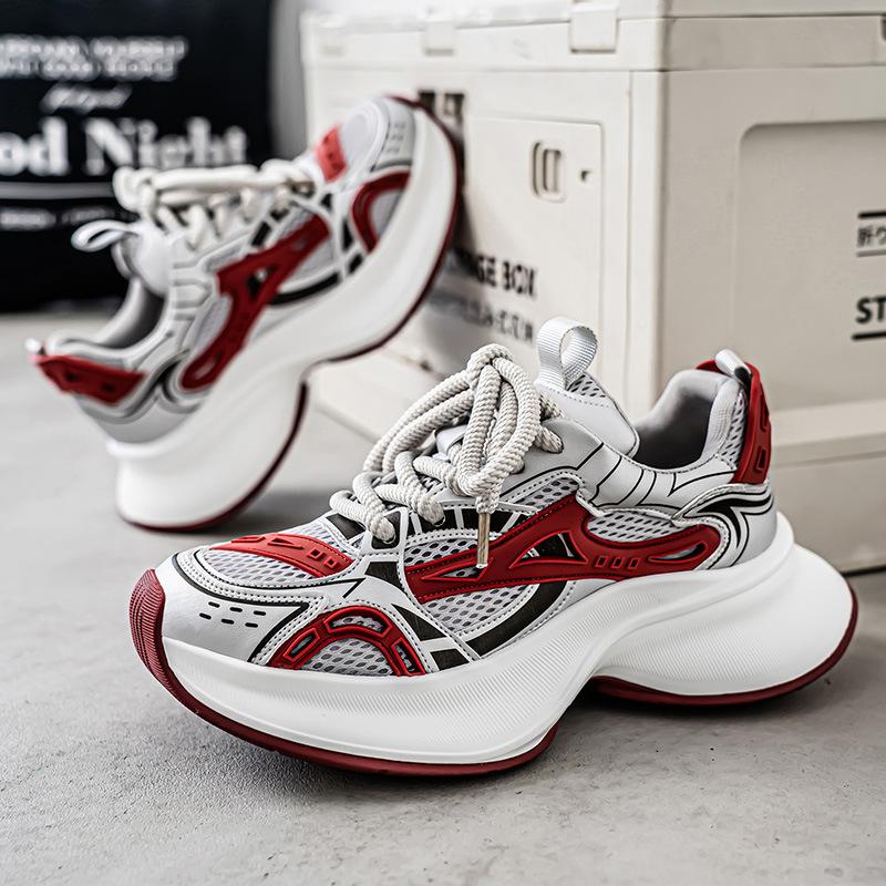 Spring and Autumn New Men's Mesh Breathable Platform Daddy Shoes Student Trend Sports Shoes Teen Casual Men's Shoes