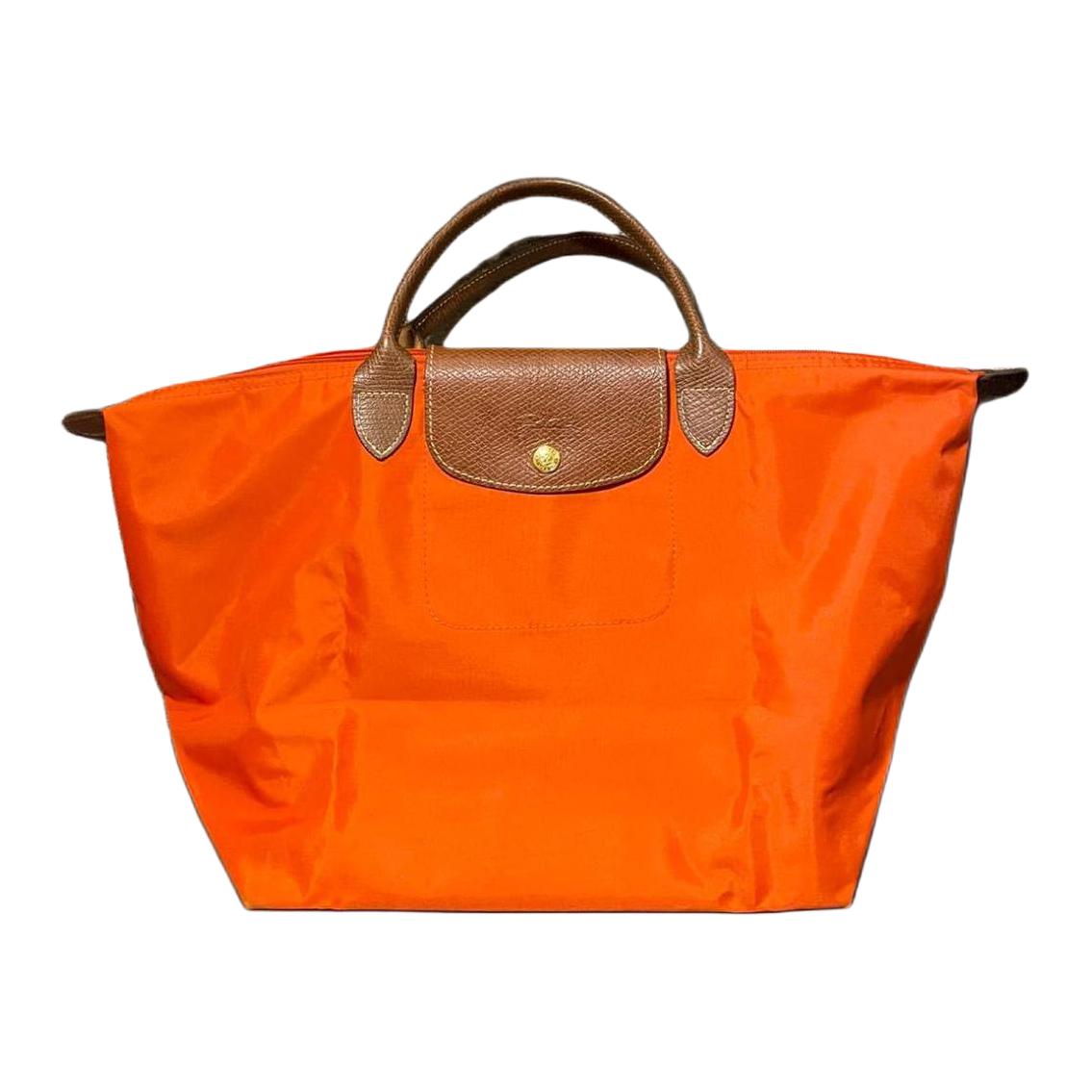Longchamp Embossed Logo Pattern Nylon Tote Bag Large Women handbags Orange 1624089P97 Basic Set (Bag)