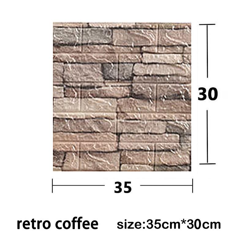 Samolepicí tapeta DIY pro tapety Domácí dekorace Vzor cihly Vodotěsné samolepky na zeď 3D 35*30cm List papíru na dekoraci pokoje