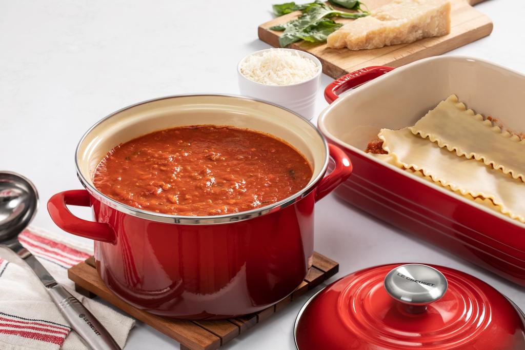 LE CREUSET Enamel Casserole Pot EOS 20cm Sea Salt Stainless Steel Knob Gas Induction Compatible