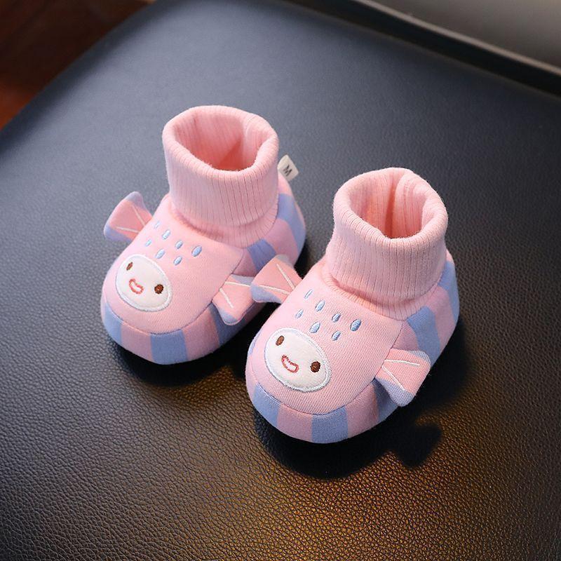 Baby Autumn Cotton Socks Shoes With Nonslip Sole For Toddler Learning To Walk