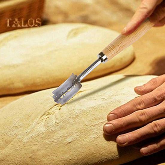 Talos Bread Bow Zakřivená bageta Kráječ těsta na francouzské toasty s 5 čepelí Pekařský nástroj