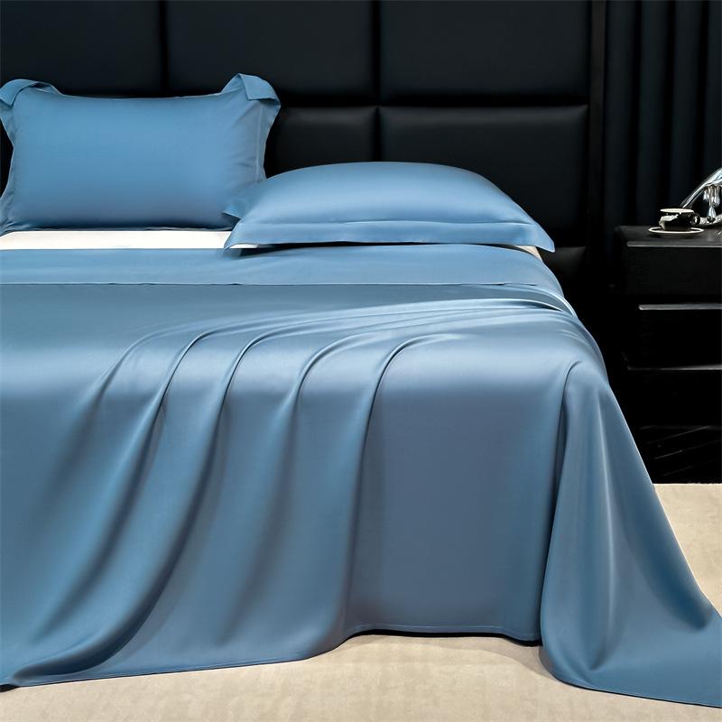 Solid Color Ice Silk Bed Sheet Set - Summer Cooling, Double/Single, Three-Piece, 2025 Edition