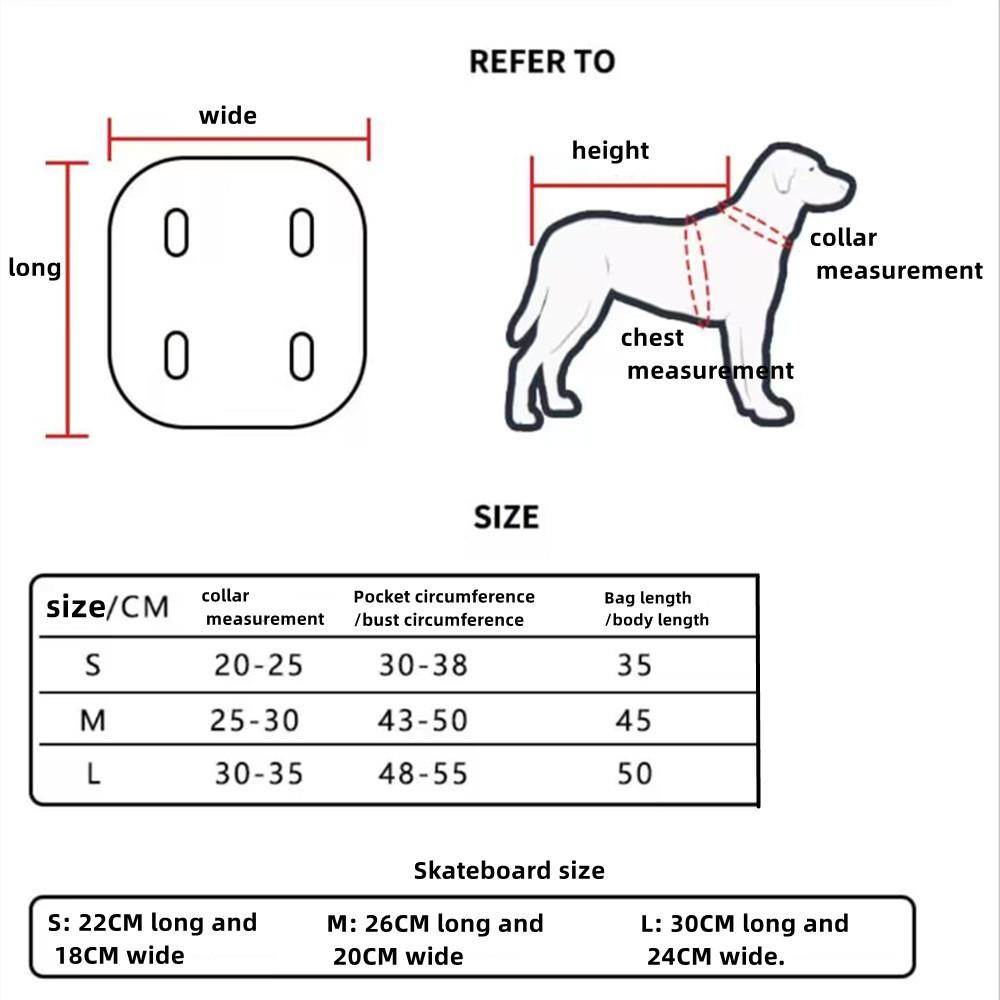 Pet Dog Tow Strap – Scooter Dog Lower Body Towing Bag, Walking Aid For Disabled Dogs With Limb Problems (S/M/L, Red/Blue, With Skateboard)