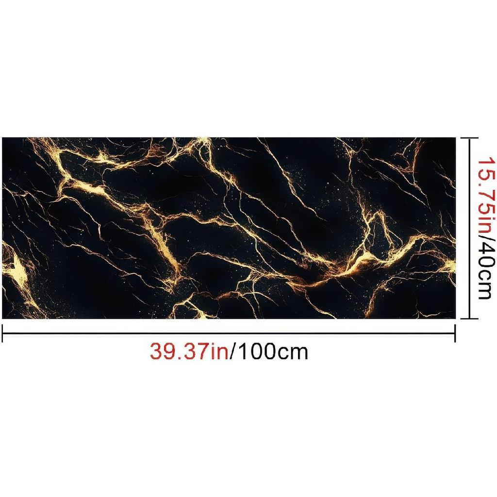 Schwarz Gold Marmor Tapete Marmor Kontaktpapier Vinyl Selbstklebend Abnehmbar Arbeitsplatte Peel and Stick Wandtapete für Renovierung Wand Arbeitsplatte
